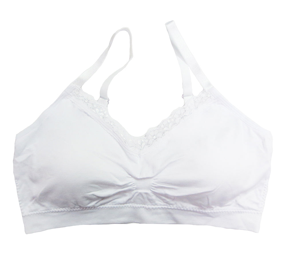 Coobie V-Neck Sweetheart Lace Bralette - Seamless, Wireless & Adjustable Straps