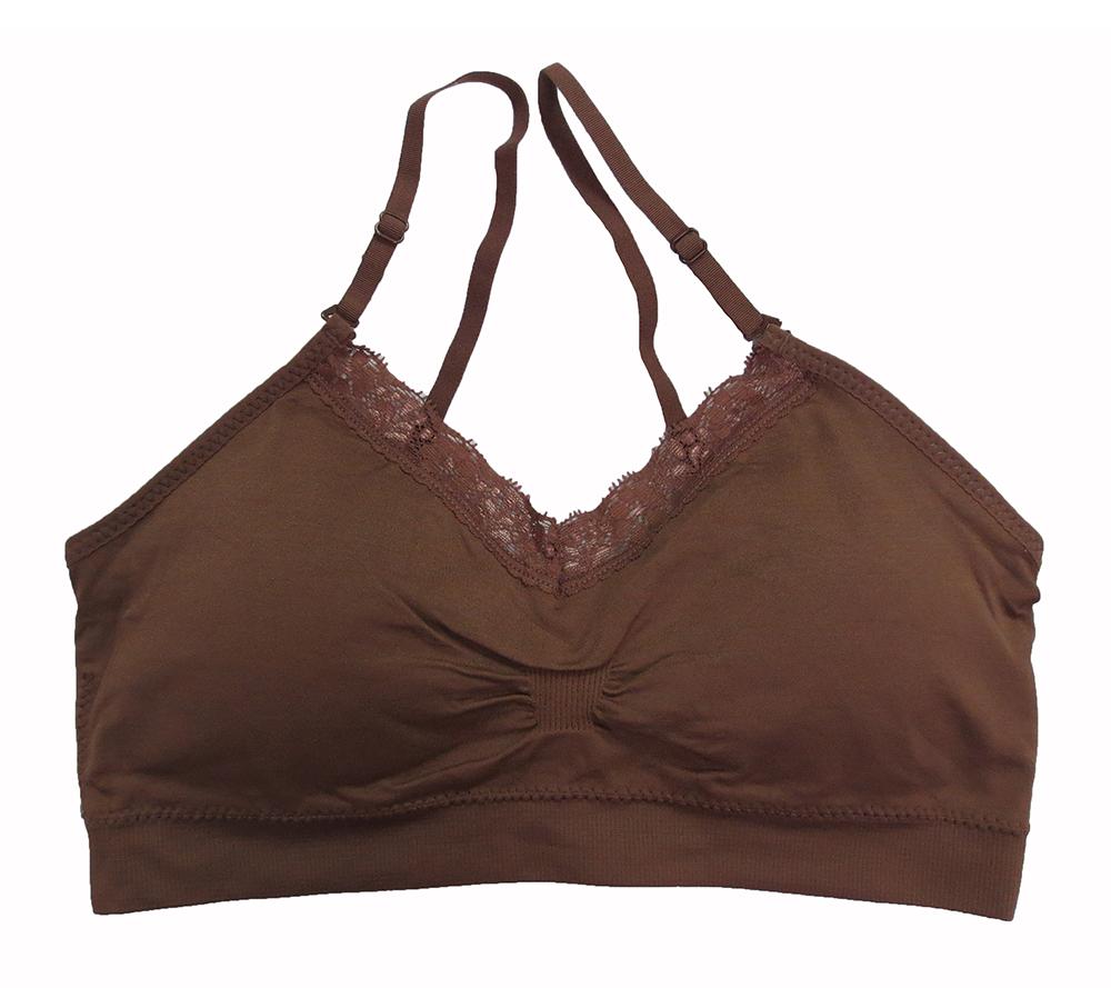 Coobie Seamless V-Neck With Lace Bra, Light Nude, One Size at